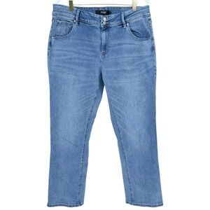 Hudson Los Angeles Blue Medium Wash Straight Leg Jeans Double Button Size 14